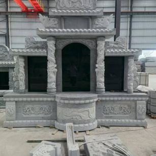 邯郸 芝麻灰高档墓碑，土墓，可定制