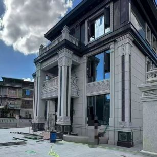 邯郸 别墅干挂，芝麻白与芝麻黑完美配合