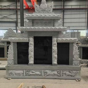 邯郸 芝麻灰高档墓碑、土墓，一套也支持定做