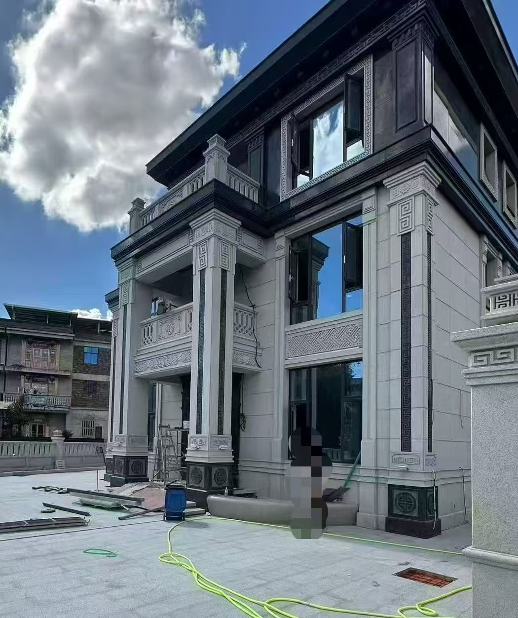 邯郸 别墅干挂，芝麻白与芝麻黑完美配合