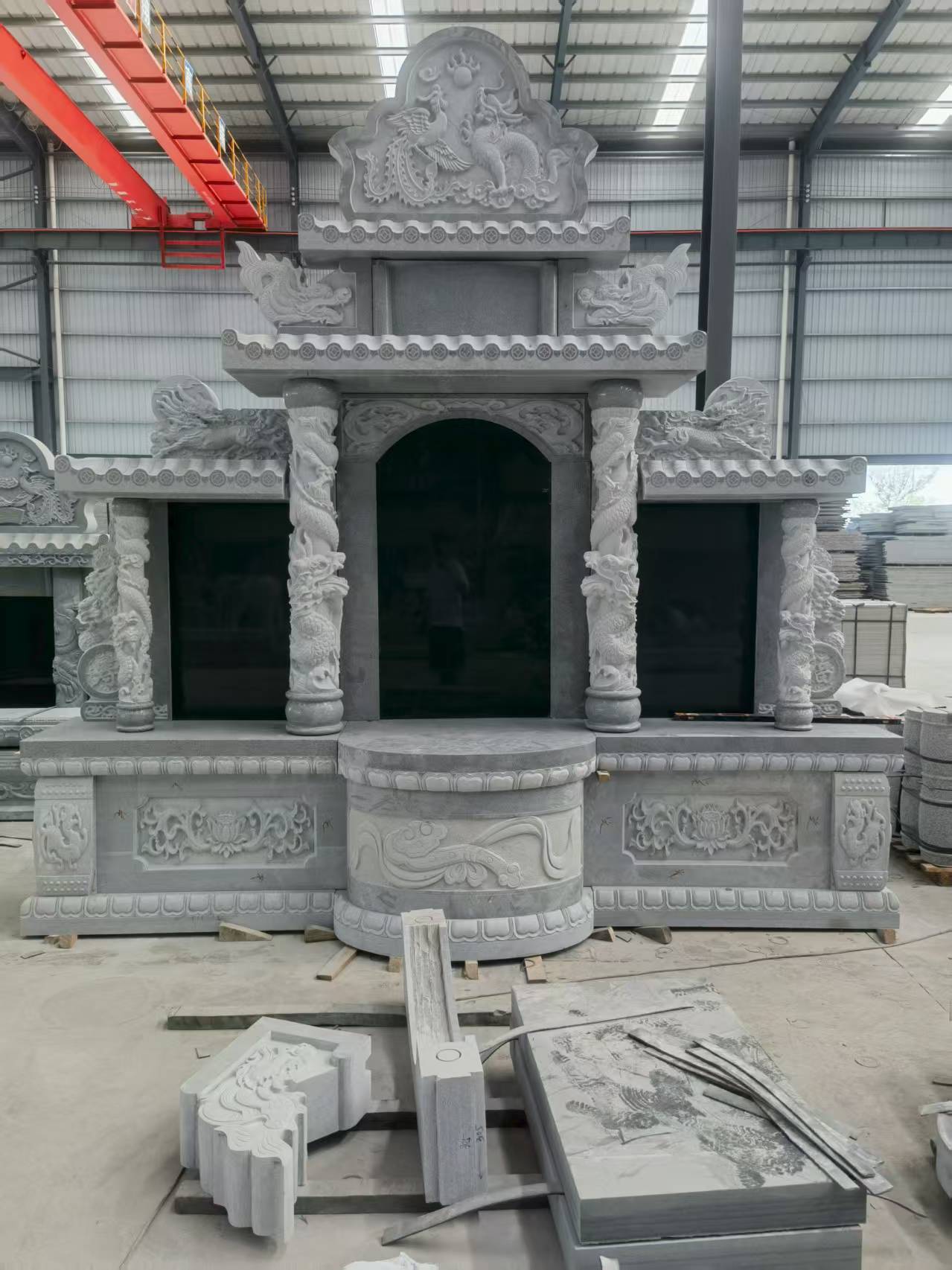 邯郸 芝麻灰高档墓碑，土墓，可定制