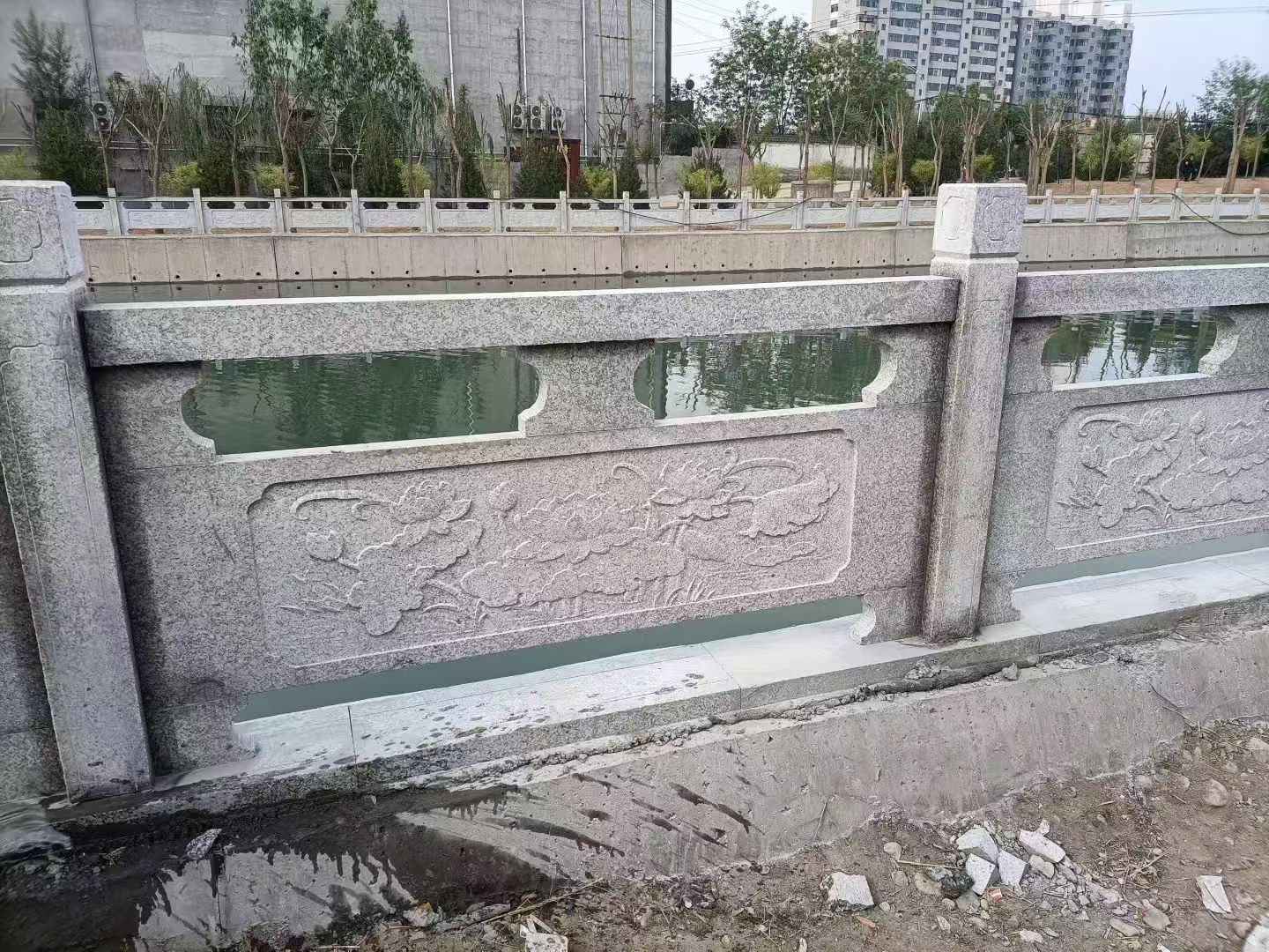 邯郸 芙蓉白大花桥梁、河道，石材栏杆、围栏、护栏